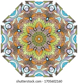 Colorful cute Mandalas. Decorative unusual round ornaments.
