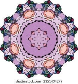 Colorful cute Mandalas. Decorative unusual round ornaments.