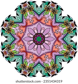 Colorful cute Mandalas. Decorative unusual round ornaments.