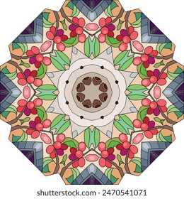 Colorful cute Mandalas. Decorative unusual round ornaments.
