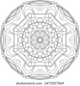 Colorful cute Mandalas. Decorative unusual round ornaments for coloring