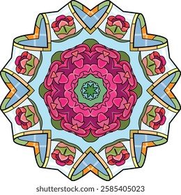 Colorful cute Mandalas. Decorative unusual round ornaments.
