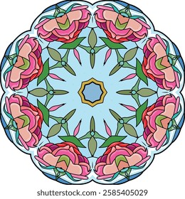 Colorful cute Mandalas. Decorative unusual round ornaments.