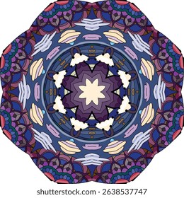 Colorful cute Mandalas. Decorative unusual round ornaments.