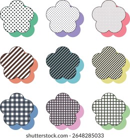 Colorido e bonito Memphis design coleção de material pétala (com sombra)