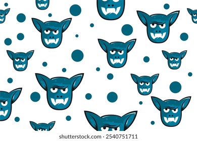 Colorful cute monster seamless pattern background template