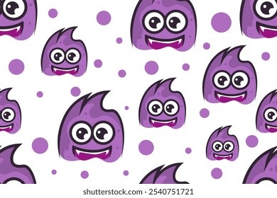 Colorful cute monster seamless pattern background template