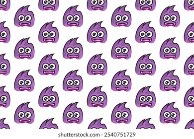 Colorful cute monster seamless pattern background template