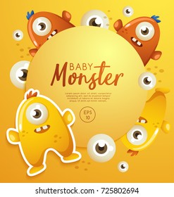 Colorful Cute  Monsters Set : Vector Illustration