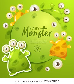 Colorful Cute  Monsters Set : Vector Illustration
