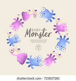 Colorful Cute  Monsters Set : Vector Illustration