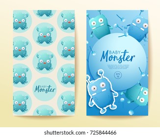 Colorful Cute  Monsters Set : Vector Illustration