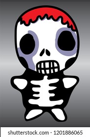 colorful cute nice funny character ghost, monster, evil of october scary halloween horror holiday celebration party day in color cartoon fun graphic design drawing art on night background