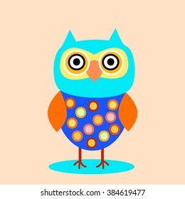 colorful  cute owl vector eps.10