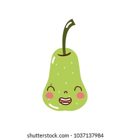 colorful cute pear kawaii smile fruit