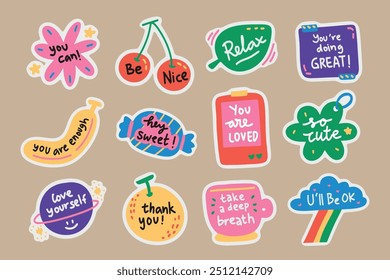 Colorful Cute Retro Quote Sticker