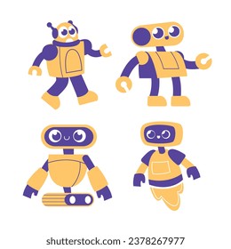 Coloridas Colecciones de Robot Cute Set