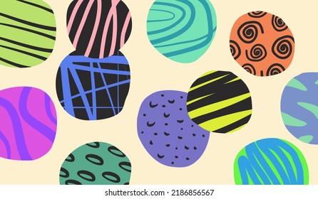Colorful cute round shapes pattern background vector design