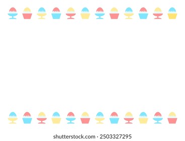 Patrón de marco de hielo afeitado colorido y lindo. Ilustración vectorial. El fondo blanco.