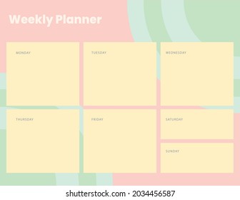 Colorful, cute, and simple printable pink weekly planner, for daily use