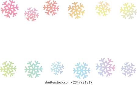 Marco de ilustración de copo de nieve colorido
