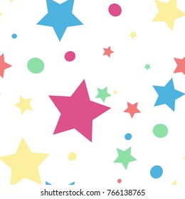 colorful cute stars seamless pattern, wallpaper, banner, texture and background vector design