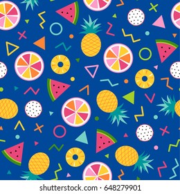 Colorful cute tropical seamless pattern background