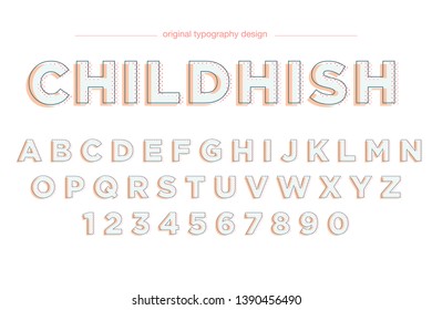 Colorful cute typography design font