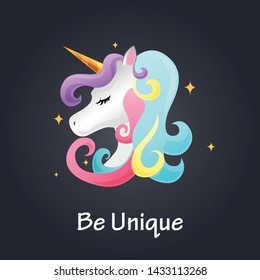 Colorful Cute Unicorn Background Vector