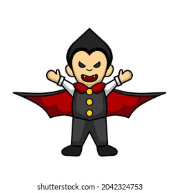 colorido y lindo vector de dibujos animados de vampiros para halloween.