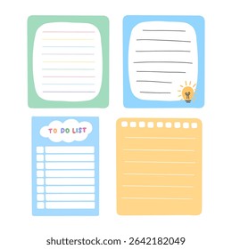 Colorful cute various memo note