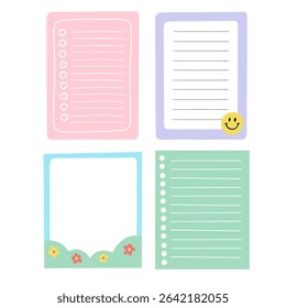 Colorful cute various memo note