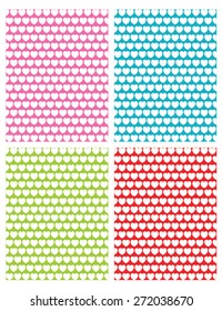 Colorful and Cute Vector Heart Pattern Set