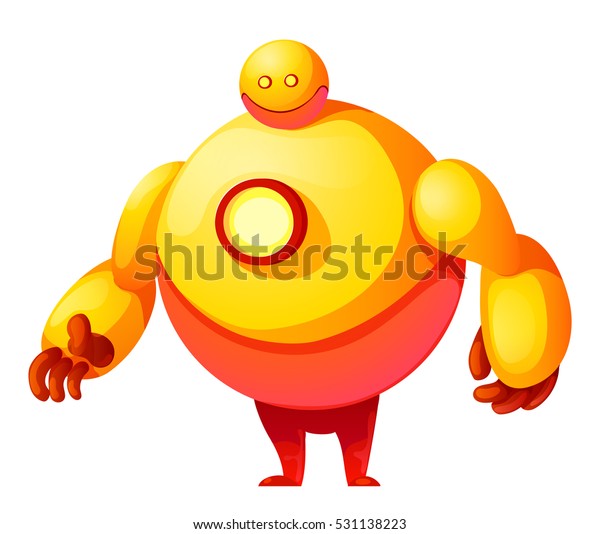 Colorful Cute Vector Robot Isolated On Stock Vector (Royalty Free