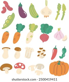 colorful cute vegetables illust collection