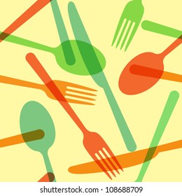 Colorful cutlery pattern