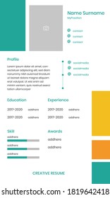 Colorful CV Resume Design for Work Simply Elegant