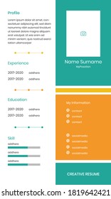 Colorful CV Resume Design for Work Simply Elegant