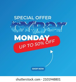 Colorful Cyber Monday sale ad template for social media posts and business promotion