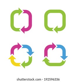 Colorful cycle arrows. 1,2.3.4. Vector illustration.