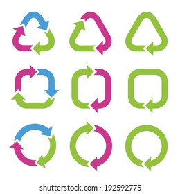 Colorful cycle arrows. Vector illustration.