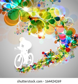 Colorful cyclist vector illustration