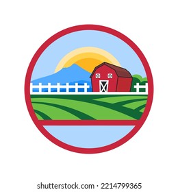 Colorful Dairy Farm Editable Vector