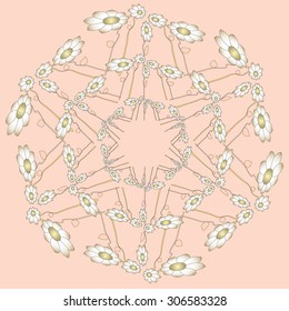 Colorful daisies print. Floral pattern.