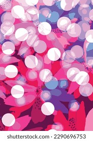 Colorful daisy circles pattern celebration bubbles blur motion
