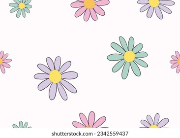 colorful daisy flower hand drawn design