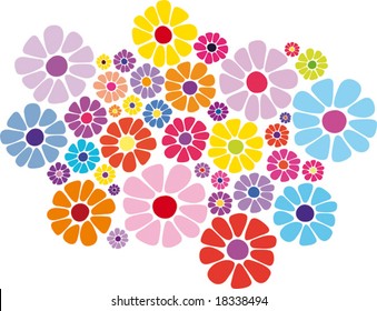 Colorful daisy flower vector, one of a series