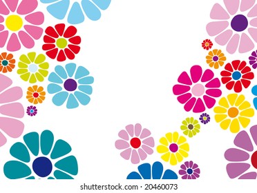 Colorful daisy flower vector possible business card, one of a series