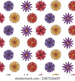 Colorful Daisy-Inspired Seamless pattern Design