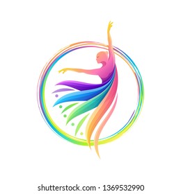 colorful dance abstract logo template